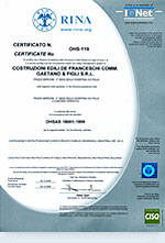 Certificato OHSAS a De Franceschi